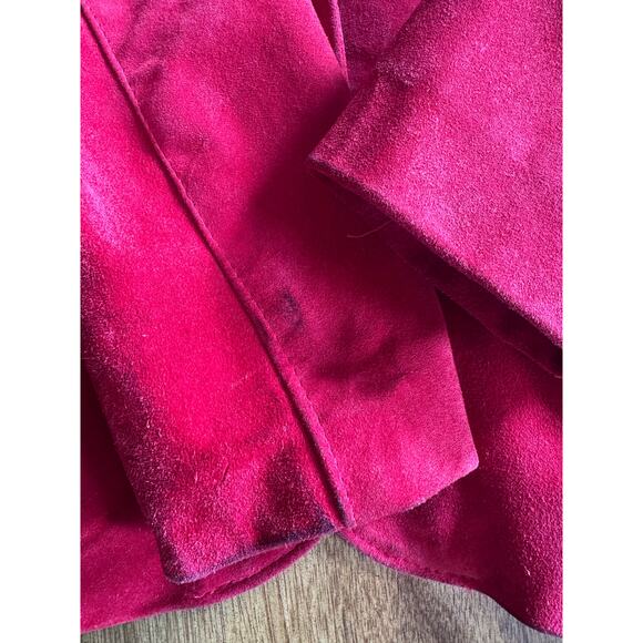 Vintage Split End Ltd Red Suede Blazer Jacket Size 14 - Picture 10 of 13